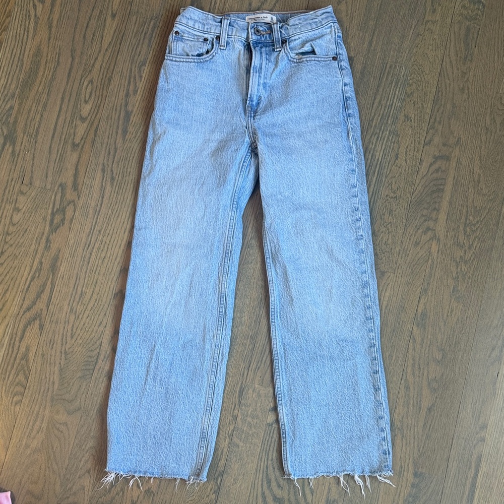 Abercrombie & Fitch Light Blue Straight Leg Jeans Extra Short